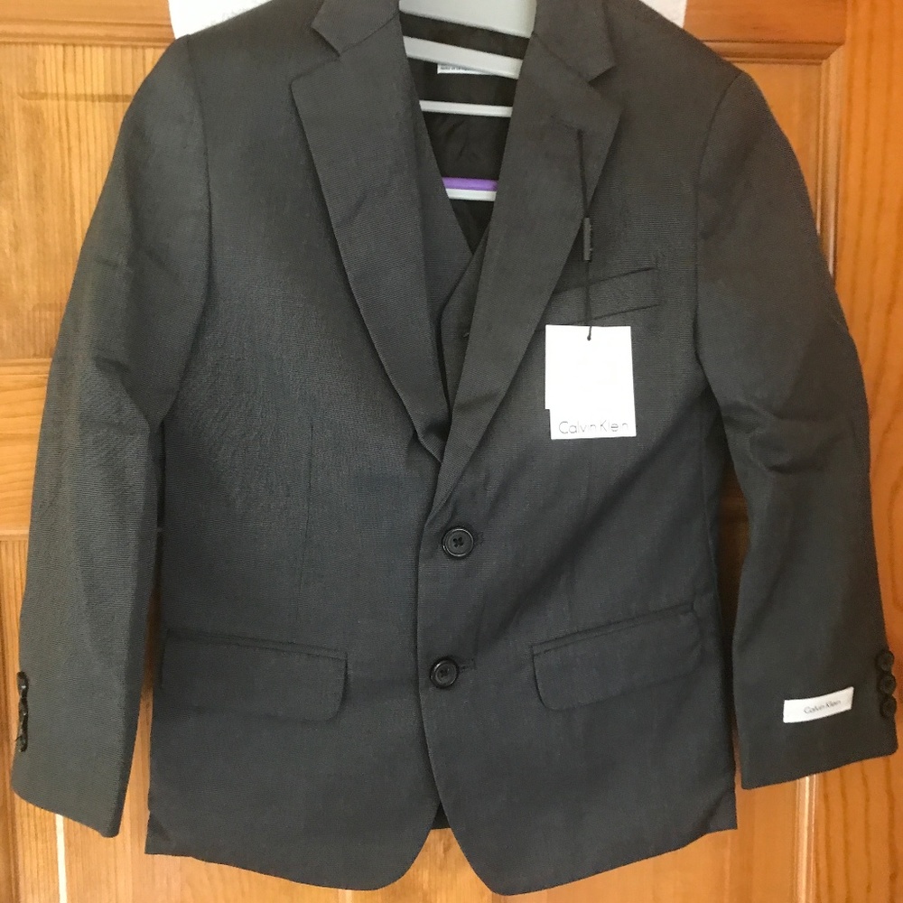 Calvin Klein Boys Grey Three Piece Formal Suit